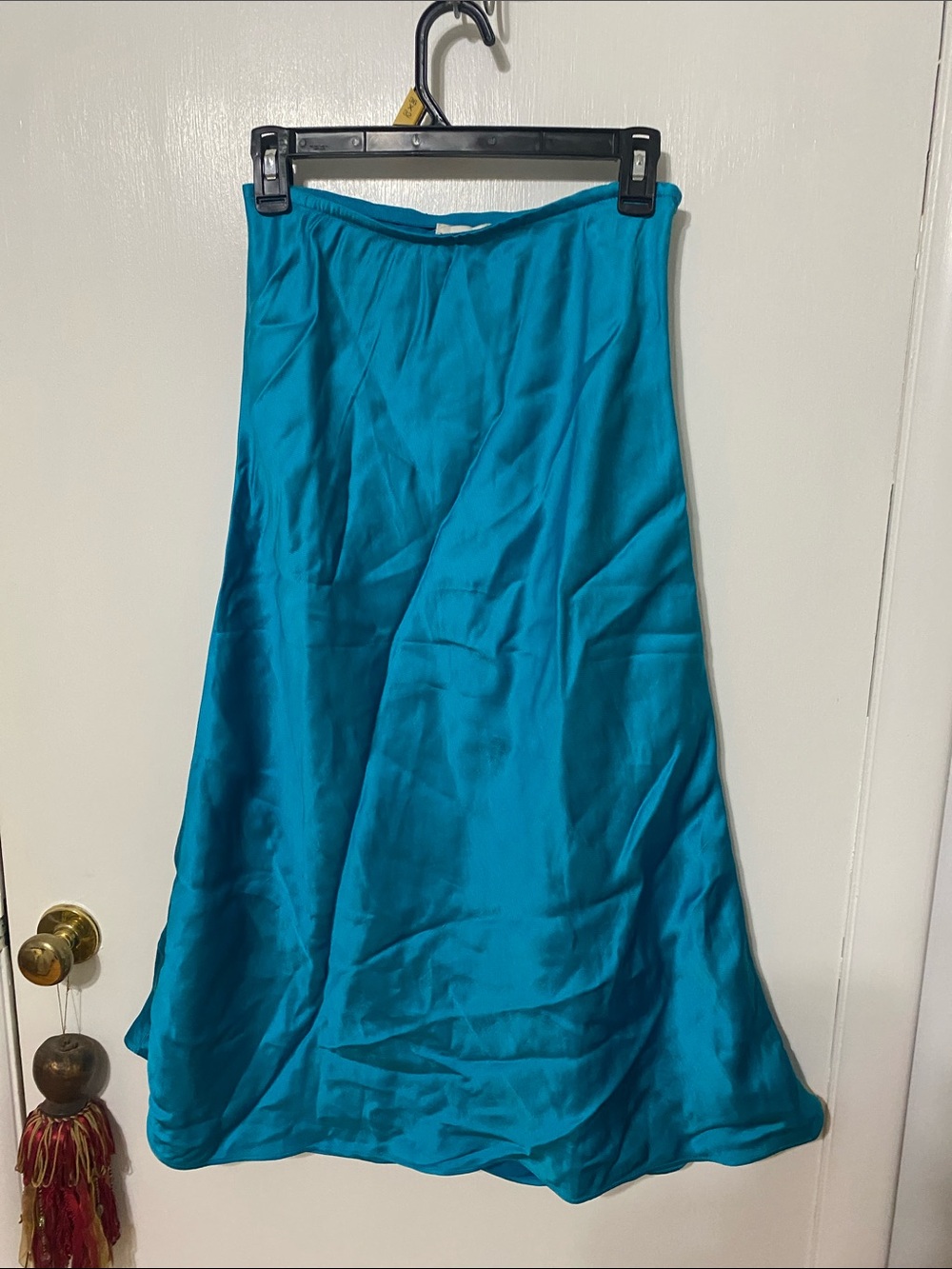 Club Monaco Teal Satin Maxi Skirt
